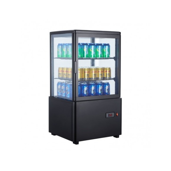 Armario Expositor Refrigerado 4 caras Sobremostrador Negro 58 L XC58L-N