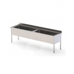 Fregadero Industrial Acero Inoxidable Gran Capacidad Fondo 700 Con Mueble Con 2 Cubas 1800x700x850h mm