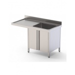 Fregadero Industrial Para Lavavajillas Acero Inoxidable Con 1 Cuba y Escurridor Con Mueble con Puertas
