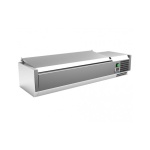 Vitrina 5 cubetas GN1/4 con TAPA de 1200x335x270h mm PEKIN VRX1200330SL