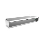 Vitrina 7 cubetas GN1/4 con TAPA de 1500x335x270h mm PEKIN VRX1500330SL