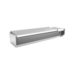 Vitrina 5 cubetas GN1/3 + 1 cubeta GN1/2 con TAPA de 1500x395x270h mm PEKIN VRX1500380SL