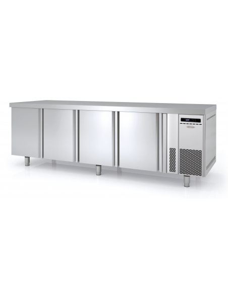 Mesa pastelera refrigerada 3 puertas ciegas para Bandejas 60×40 MAFBPR-200