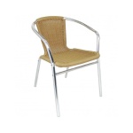 Silla terraza aluminio y polietileno imitación ratán apilable U422 Bolero (juego de 4)