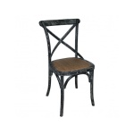 Sillas de madera con respaldo negro lavado GG654 Bolero (Juego de 2)