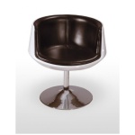 Sillón giratorio con asiento tapizado polipiel VIRGINIA