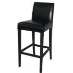 Taburete alto con respaldo para barra símil piel negras GG651 Bolero (1 ud)