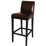 Taburetes altos con respaldo para barra símil piel marrón oscuro GG652 Bolero (1 ud)