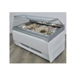 Vitrina Expositora Refrigerada Profesional para Heladerías Panelada o Base con Cristal Recto Línea POP DIFRIHO