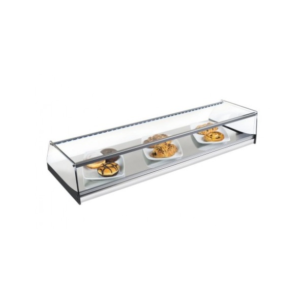 Vitrinas Neutras Cristal Recto con Base en Acero Inoxidable INOX-VR100