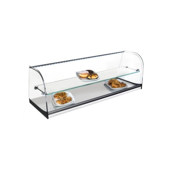 Vitrinas Neutras Cristal Recto con Base en Acero Inoxidable INOX-VRL100LED